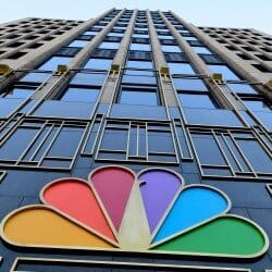 NBC logo looking up