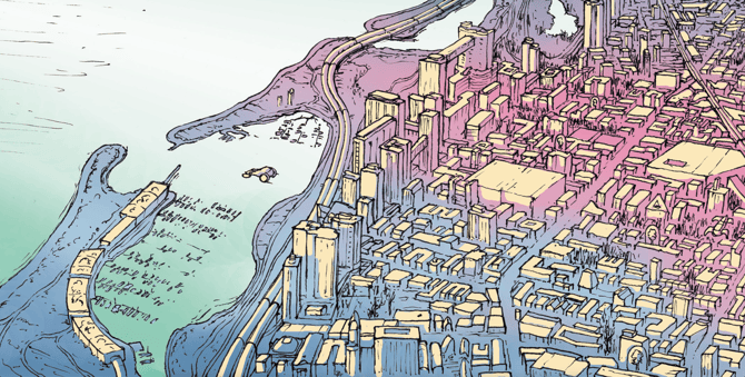 graphic image of chicago lakefront