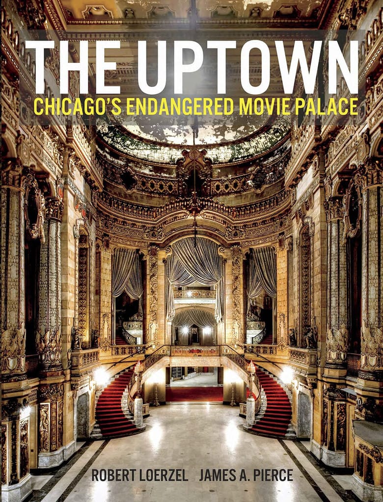 image of the interior of an old theater lobby with the words "The Uptown" across the top.